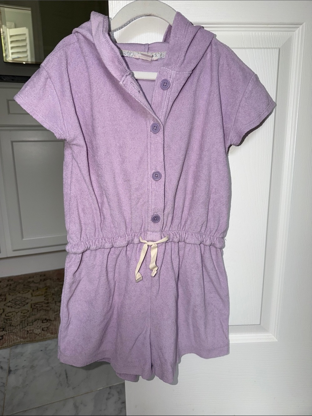 Crewcuts girls’ hooded terry romper coverup